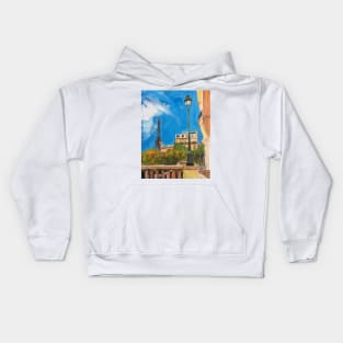 Paris, View Of The Eiffel Tower Kids Hoodie